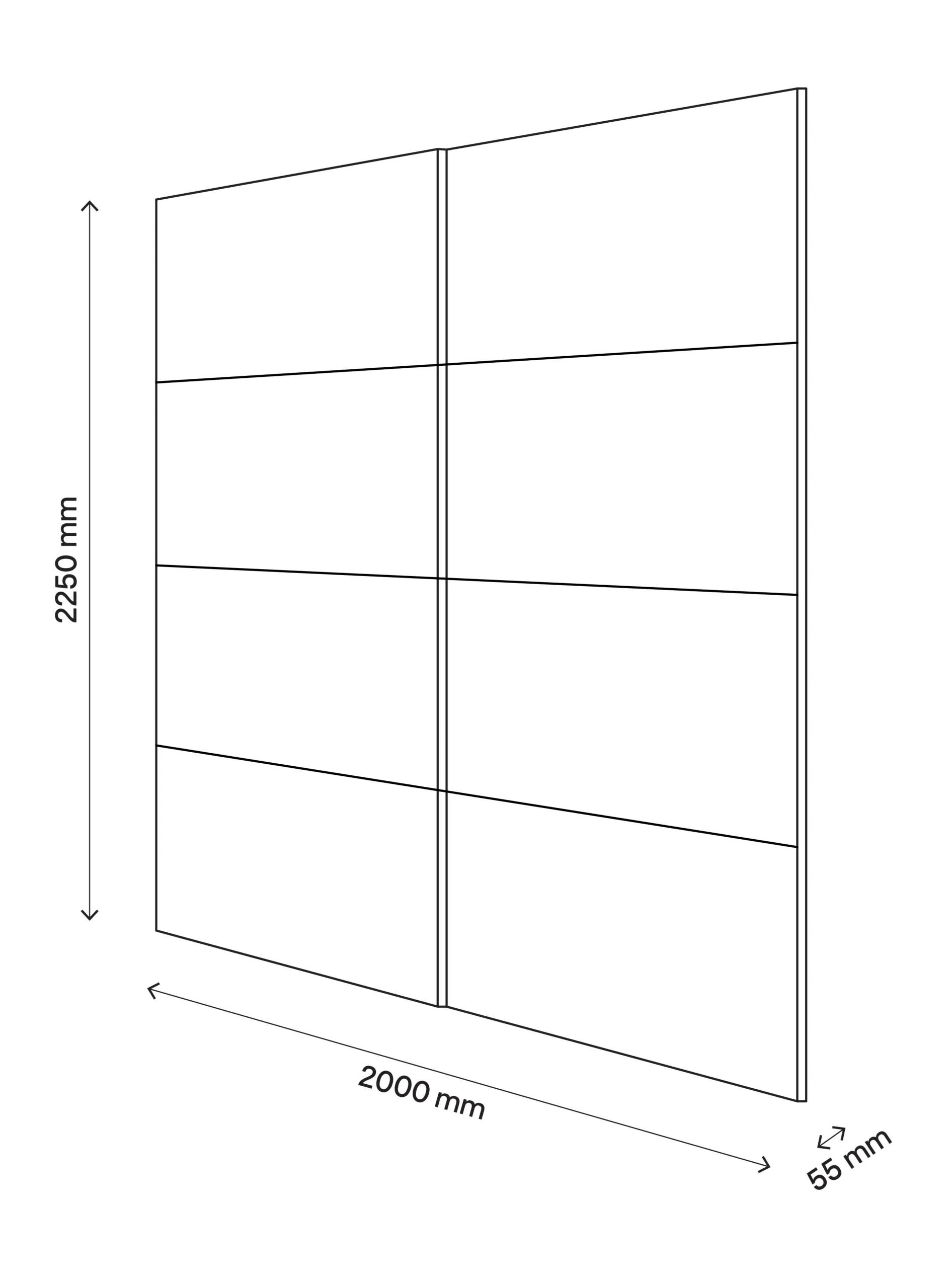 Atomia Anthracite & White High Gloss 2 Door Sliding Wardrobe Door Kit (H)2250mm (W)2000mm - Image 7