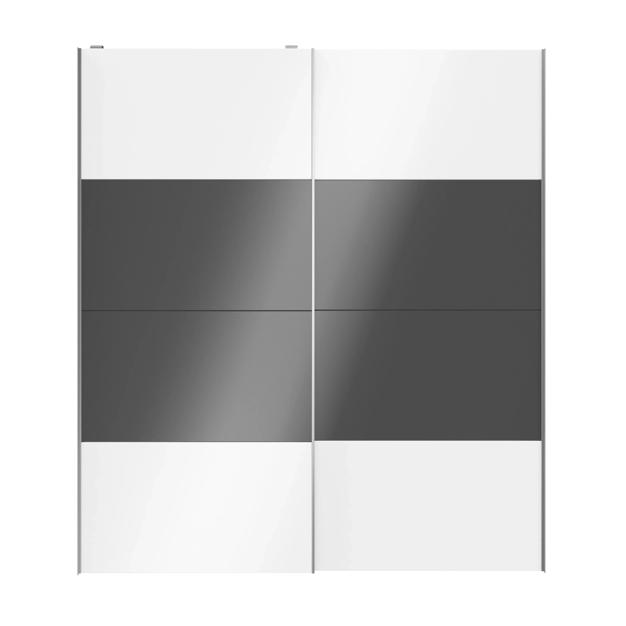 Atomia Anthracite & White High Gloss 2 Door Sliding Wardrobe Door Kit (H)2250mm (W)2000mm - Image 4