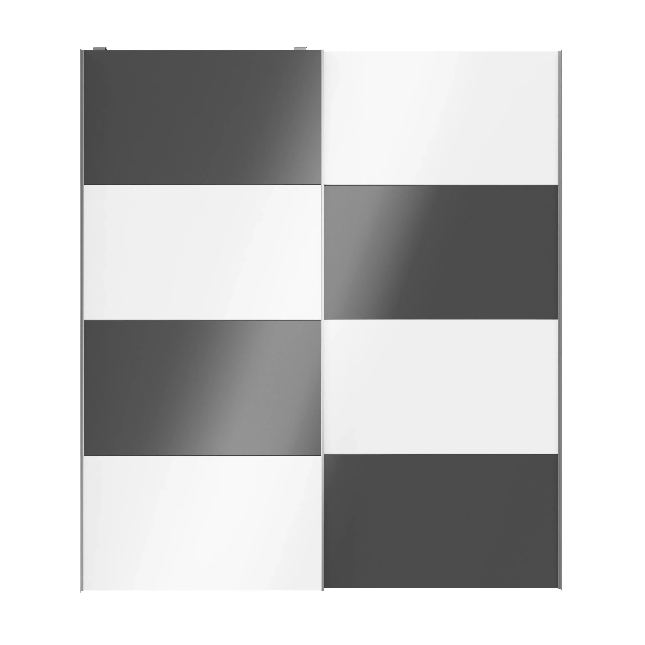 Atomia Anthracite & White High Gloss 2 Door Sliding Wardrobe Door Kit (H)2250mm (W)2000mm - Image 5