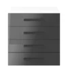 Atomia Freestanding Gloss Anthracite & White 4 Drawer Single Chest Of Drawers (H)750mm (W)750mm (D)450mm