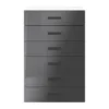 Atomia Freestanding Gloss Anthracite & White Chipboard 6 Drawer Single Chest Of Drawers, Pack Of 1 (H)1125mm (W)750mm (D)450mm