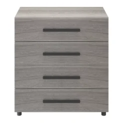 Atomia Freestanding Grey Oak Effect 4 Drawer Single Chest Of Drawers (H)750mm (W)750mm (D)450mm