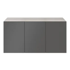 Atomia Freestanding Matt Anthracite Chipboard 3 Door 1 Drawer Sideboard (H)750mm (W)1500mm (D)450mm