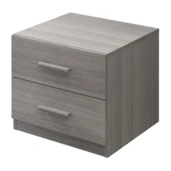 Atomia Freestanding Matt Grey Oak Effect 2 Drawer Bedside Table (H)429mm (W)500mm (D)466mm