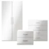 Atomia Freestanding Matt & High Gloss White 3 Piece Bedroom Furniture Set