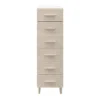Atomia Freestanding Matt White Oak Effect 6 Drawer Tall Chest Of Drawers (H)1125mm (W)375mm (D)450mm