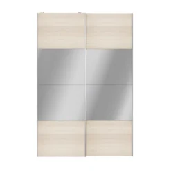 Atomia Freestanding Mirrored Oak Effect 2 Door Sliding Wardrobe Door Kit (H)2250mm (W)1500mm