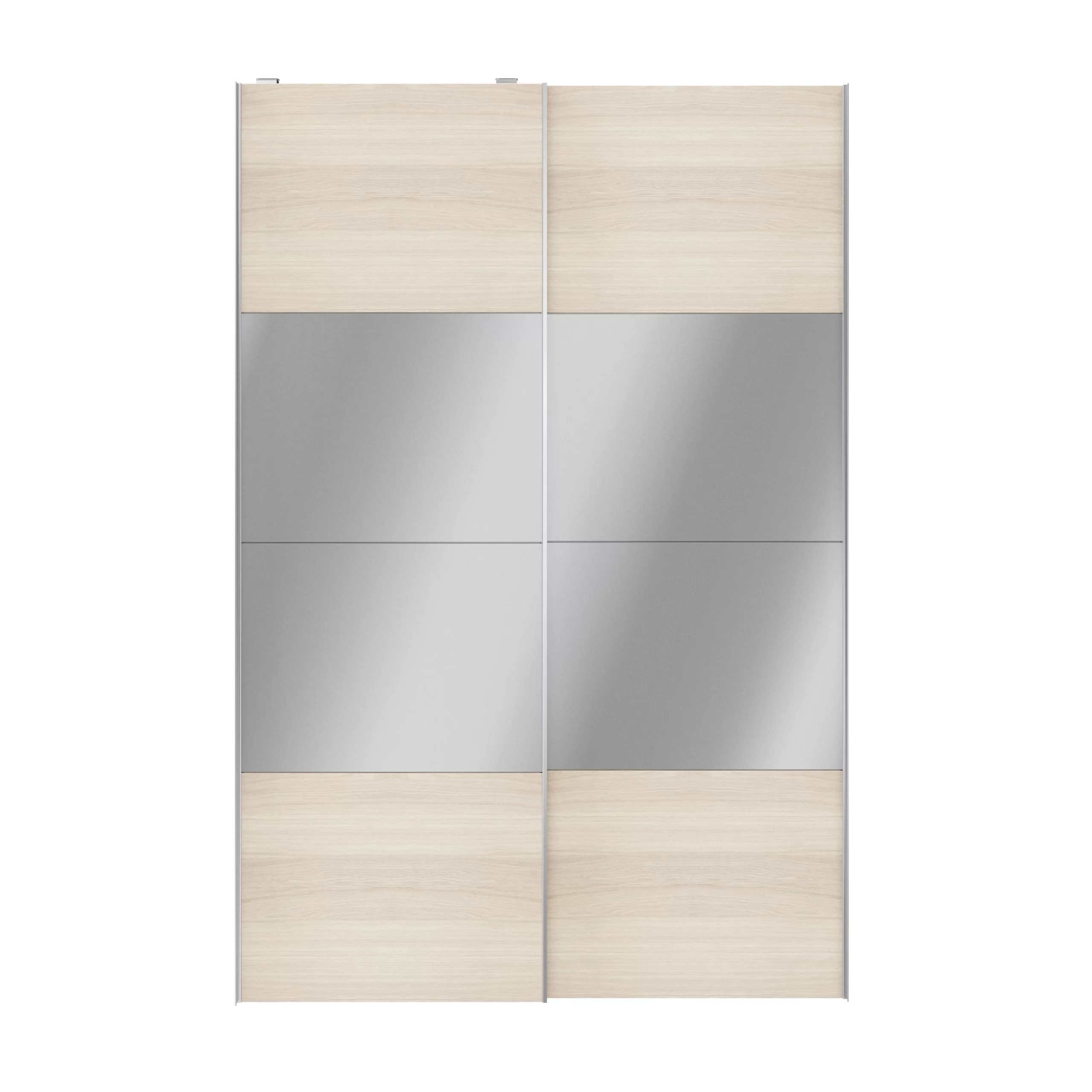 Atomia Freestanding Mirrored Oak Effect 2 Door Sliding Wardrobe Door Kit (H)2250mm (W)1500mm