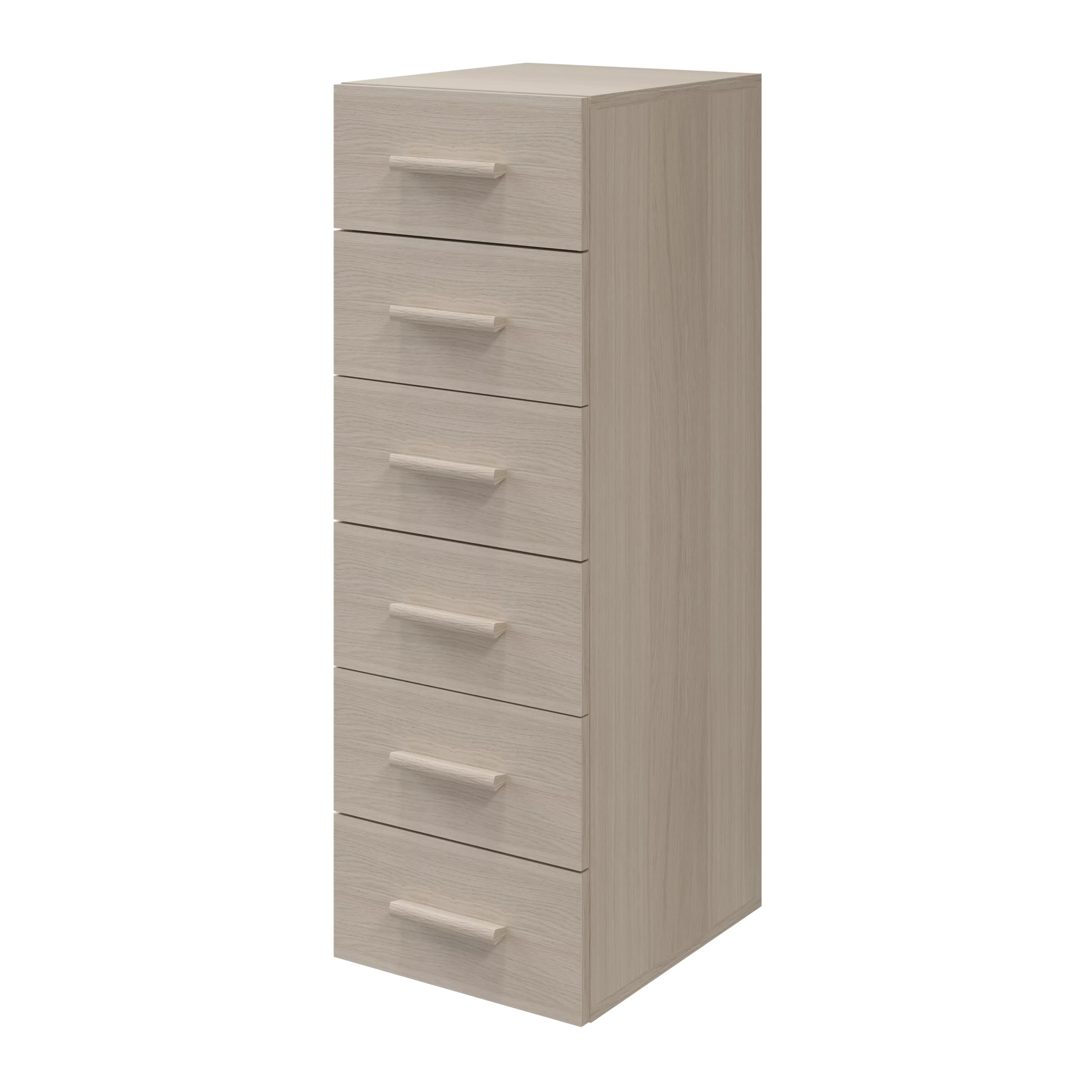 Atomia Freestanding Oak Effect 6 Drawer Tall Chest Of Drawers (H)1125mm (W)375mm (D)450mm - Image 3