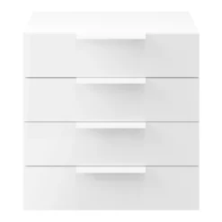 Atomia Freestanding White 4 Drawer Single Chest Of Drawers (H)750mm (W)750mm (D)470mm