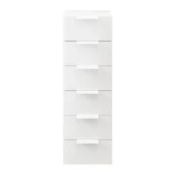Atomia Freestanding White 6 Drawer Tall Chest Of Drawers (H)1125mm (W)375mm (D)470mm