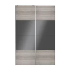 Atomia Grey & Anthracite Oak Effect High Gloss 2 Door Sliding Wardrobe Door Kit (H)2250mm (W)1500mm