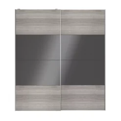 Atomia Grey & Anthracite Oak Effect High Gloss 2 Door Sliding Wardrobe Door Kit (H)2250mm (W)2000mm