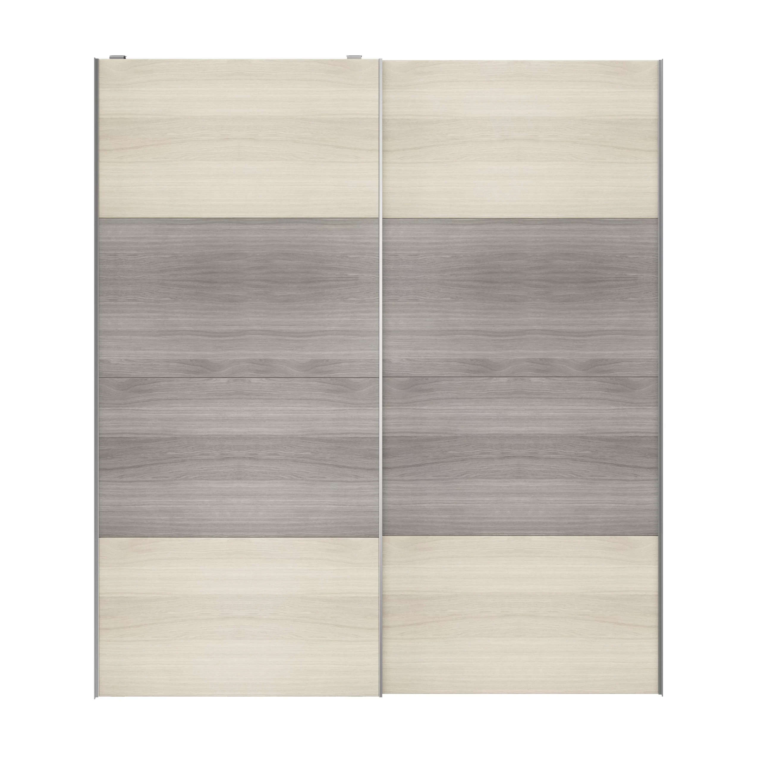Atomia Grey & Natural Oak Effect 2 Door Sliding Wardrobe Door Kit (H)2250mm (W)2000mm - Image 4