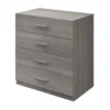Atomia Grey Oak Effect Chipboard 4 Drawer Single Deep Chest Of Drawers (H)804mm (W)750mm (D)466mm