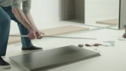 Atomia Grey & White Oak Effect High Gloss 2 Door Sliding Wardrobe Door Kit (H)2250mm (W)1500mm