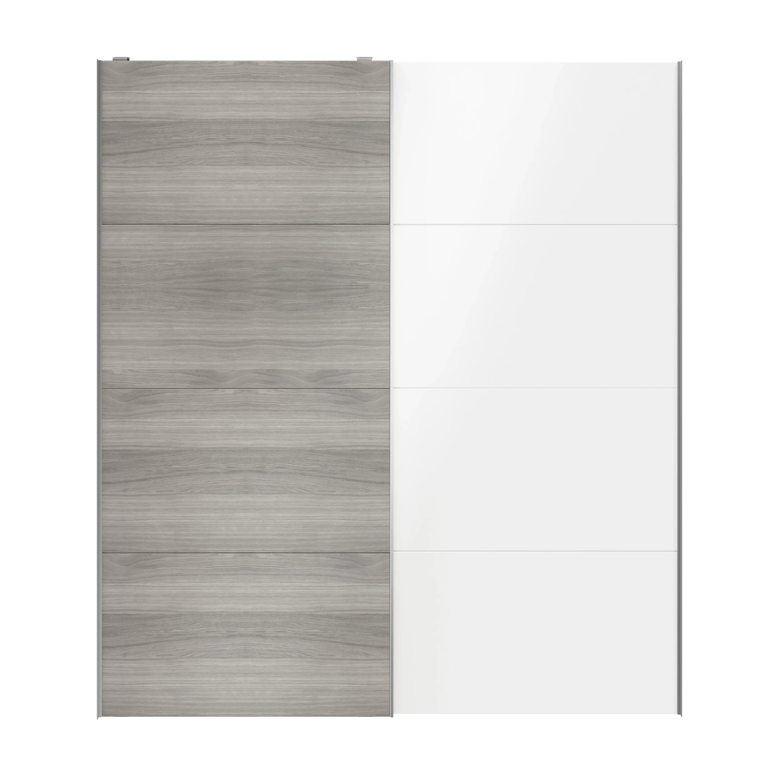 Atomia Grey & White Oak Effect High Gloss 2 Door Sliding Wardrobe Door Kit (H)2250mm (W)2000mm - Image 3