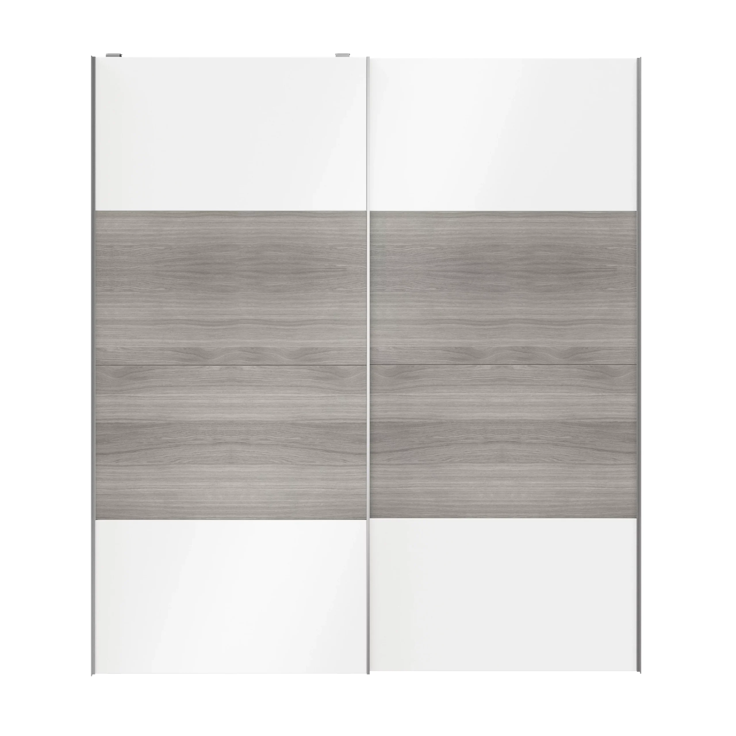 Atomia Grey & White Oak Effect High Gloss 2 Door Sliding Wardrobe Door Kit (H)2250mm (W)2000mm - Image 4