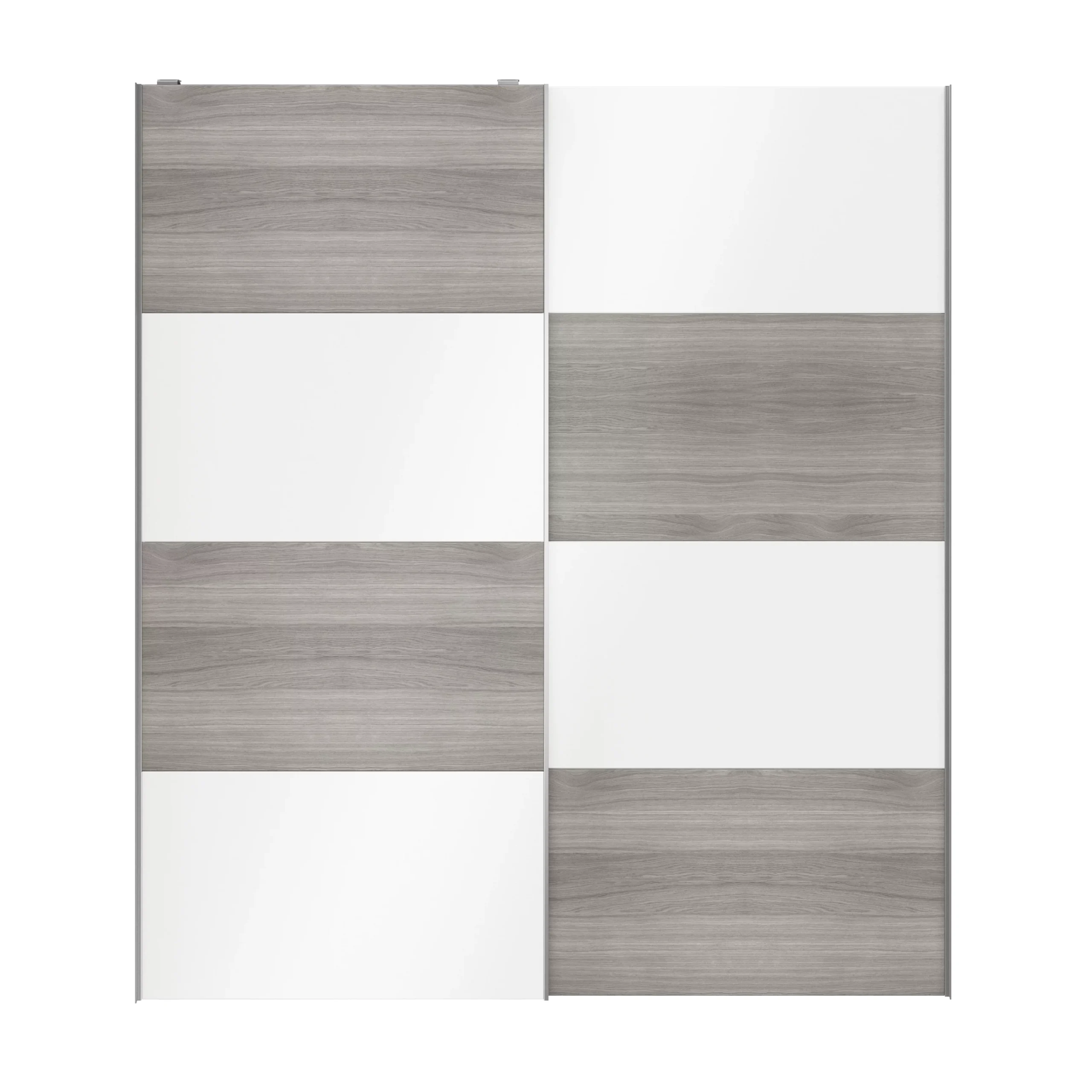 Atomia Grey & White Oak Effect High Gloss 2 Door Sliding Wardrobe Door Kit (H)2250mm (W)2000mm - Image 5