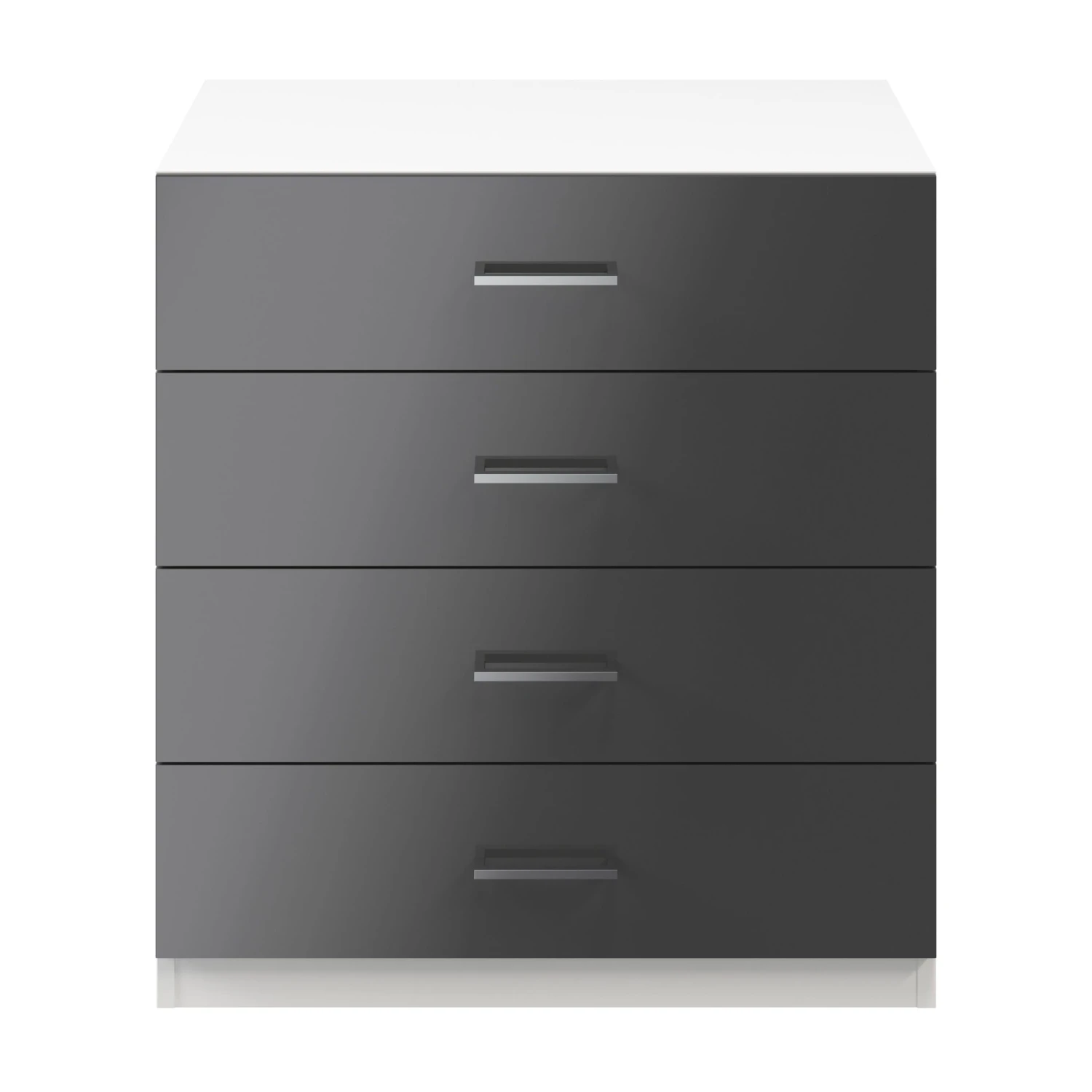 Atomia Matt & High Gloss White & Anthracite 4 Drawer Single Deep Chest Of Drawers (H)804mm (W)750mm (D)466mm - Image 2