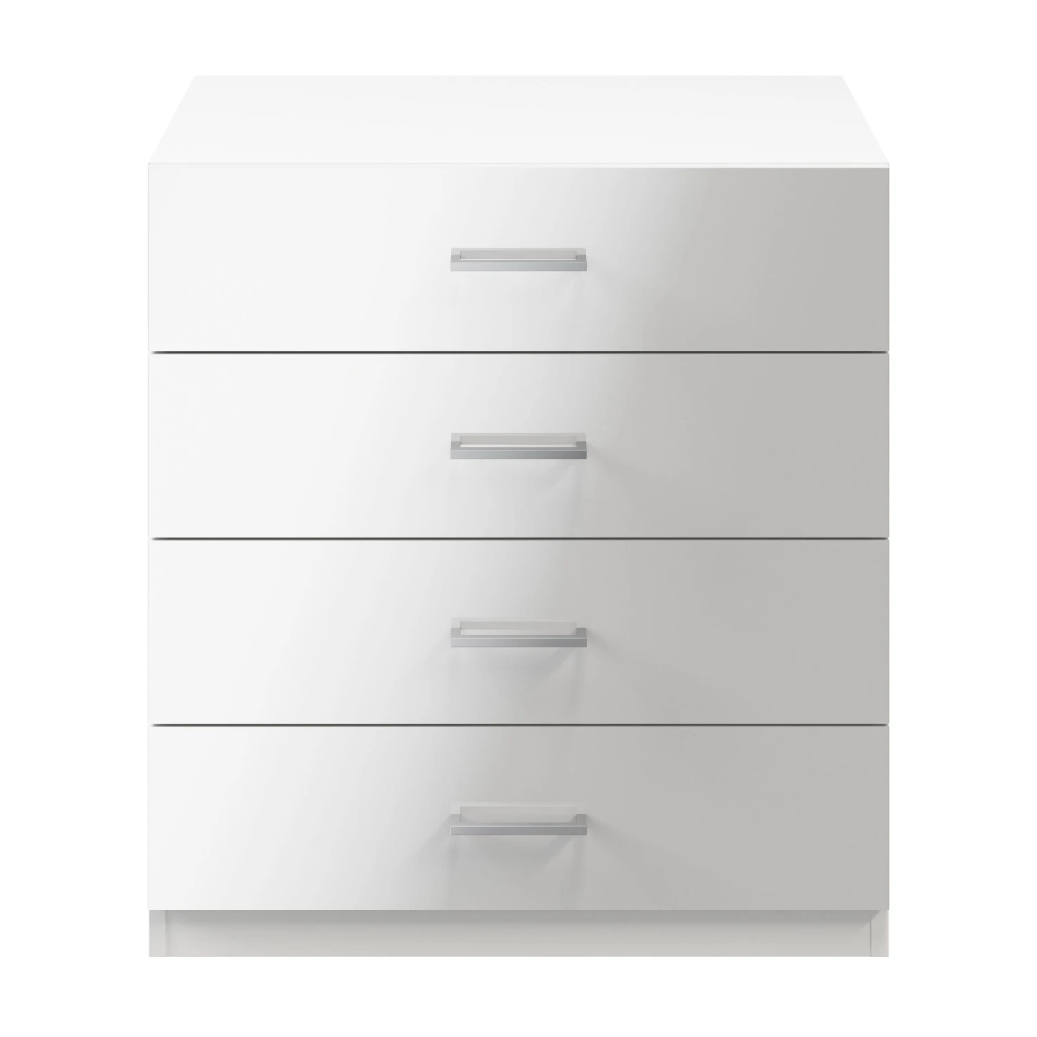 Atomia Matt & High Gloss White Chipboard 4 Drawer Single Deep Chest Of Drawers (H)804mm (W)750mm (D)466mm - Image 2