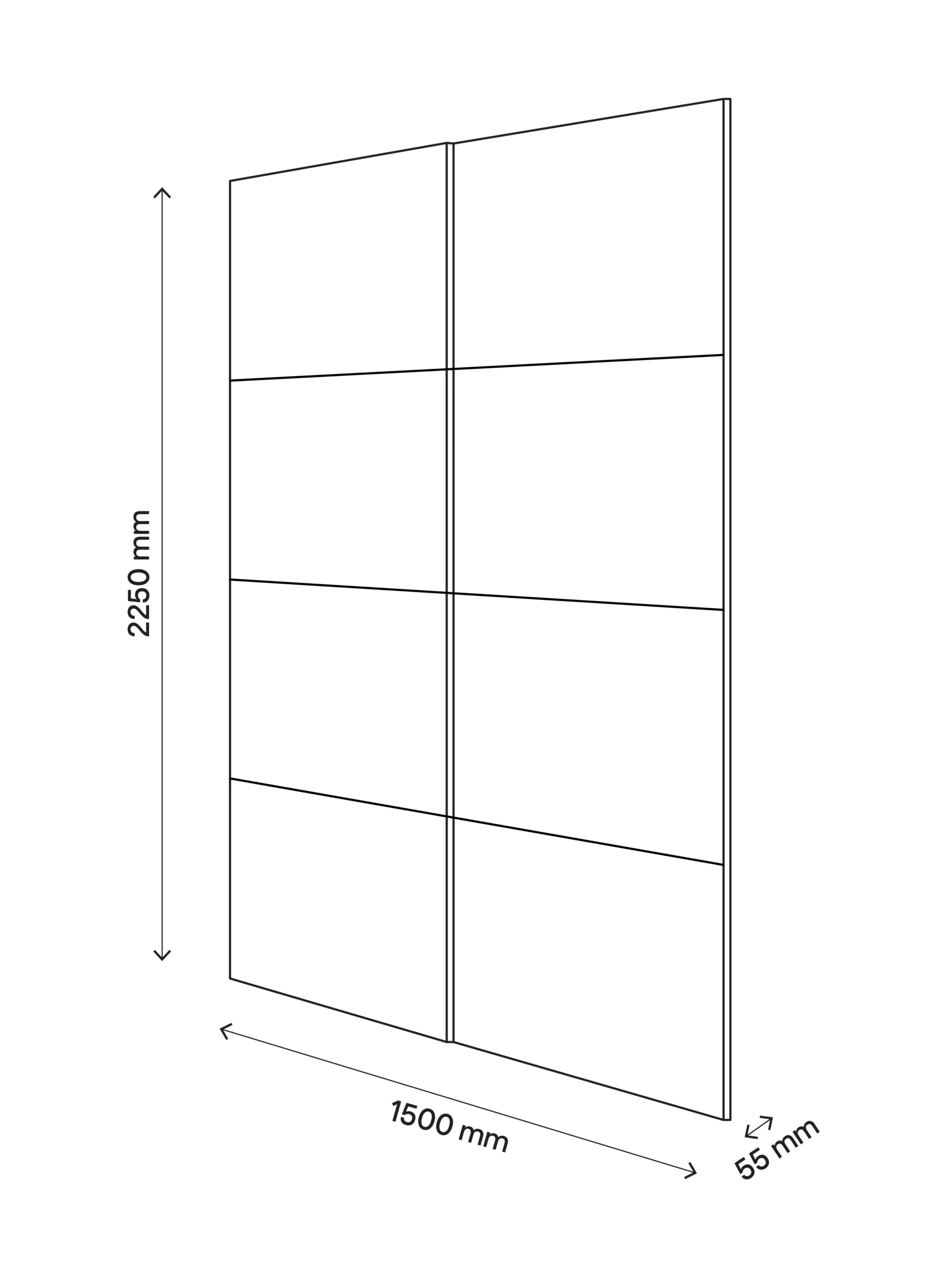 Atomia Mirrored Anthracite High Gloss 2 Door Sliding Wardrobe Door Kit (H)2250mm (W)1500mm - Image 6