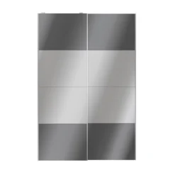 Atomia Mirrored Anthracite High Gloss 2 Door Sliding Wardrobe Door Kit (H)2250mm (W)1500mm