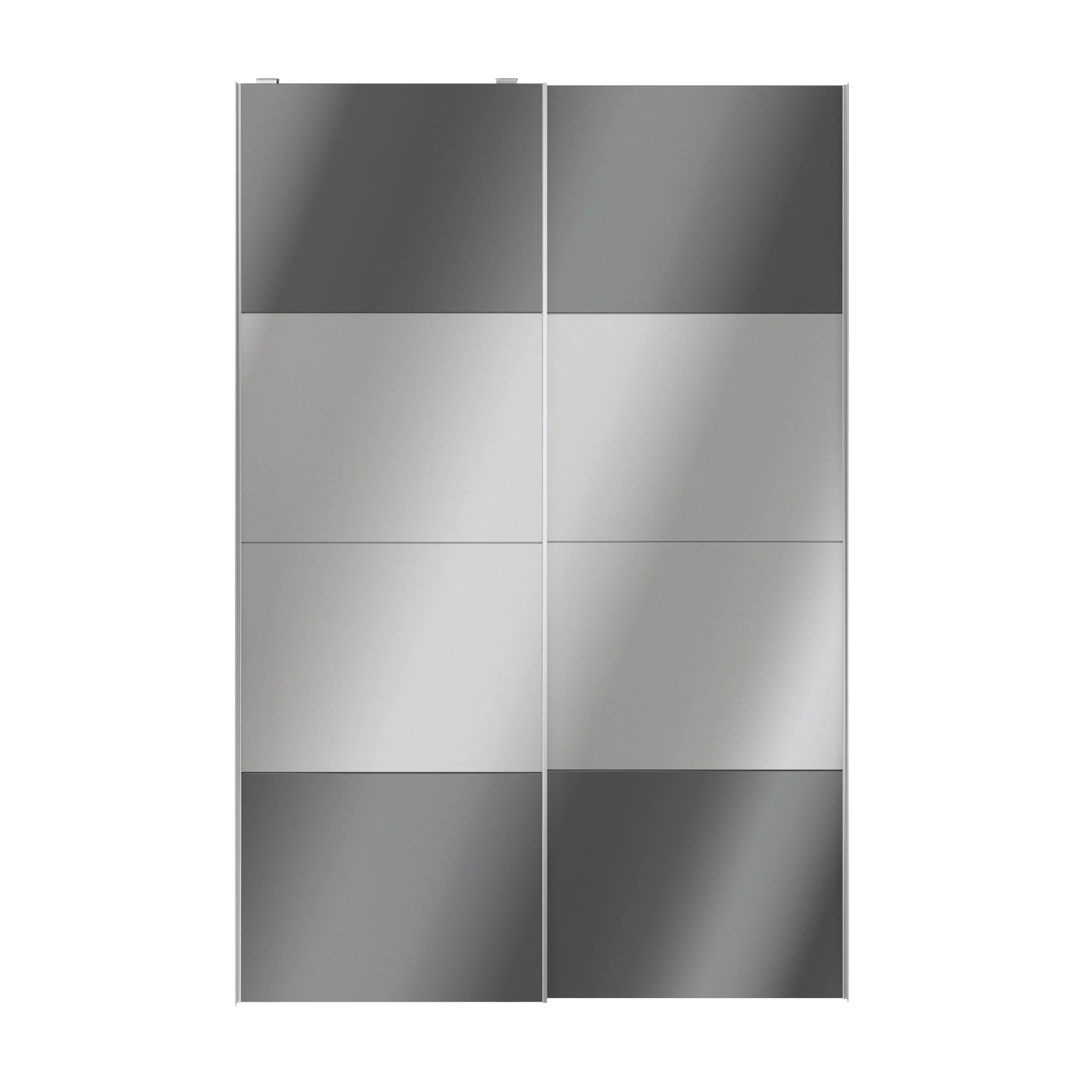 Atomia Mirrored Anthracite High Gloss 2 Door Sliding Wardrobe Door Kit (H)2250mm (W)1500mm