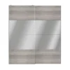 Atomia Mirrored Grey Oak Effect 2 Door Sliding Wardrobe Door Kit (H)2250mm (W)2000mm
