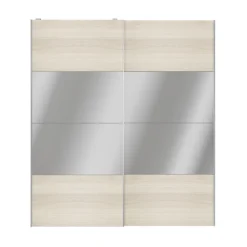 Atomia Mirrored Oak Effect 2 Door Sliding Wardrobe Door Kit (H)2250mm (W)2000mm