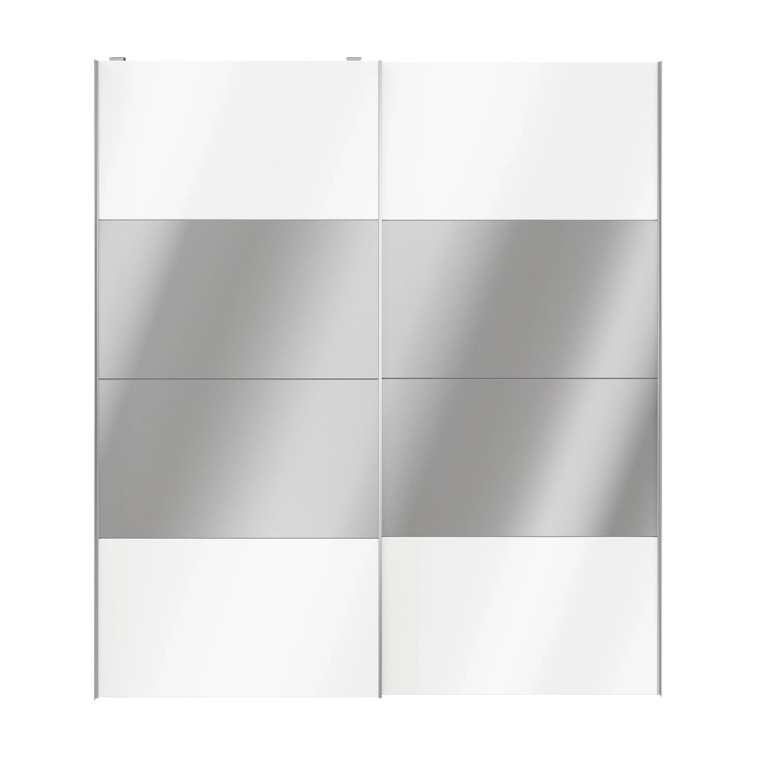 Atomia Mirrored White High Gloss 2 Door Sliding Wardrobe Door Kit (H)2250mm (W)2000mm