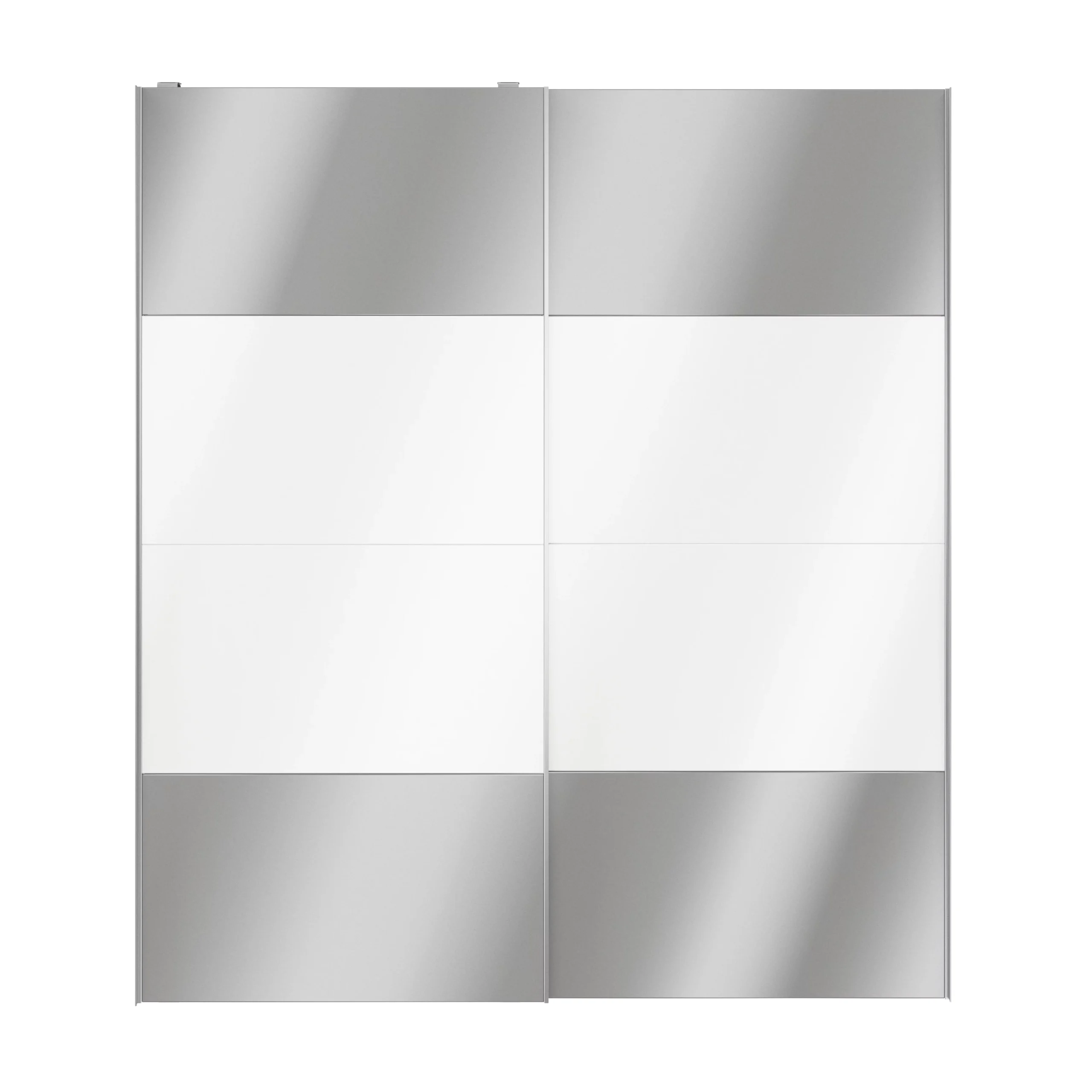 Atomia Mirrored White High Gloss 2 Door Sliding Wardrobe Door Kit (H)2250mm (W)2000mm - Image 4