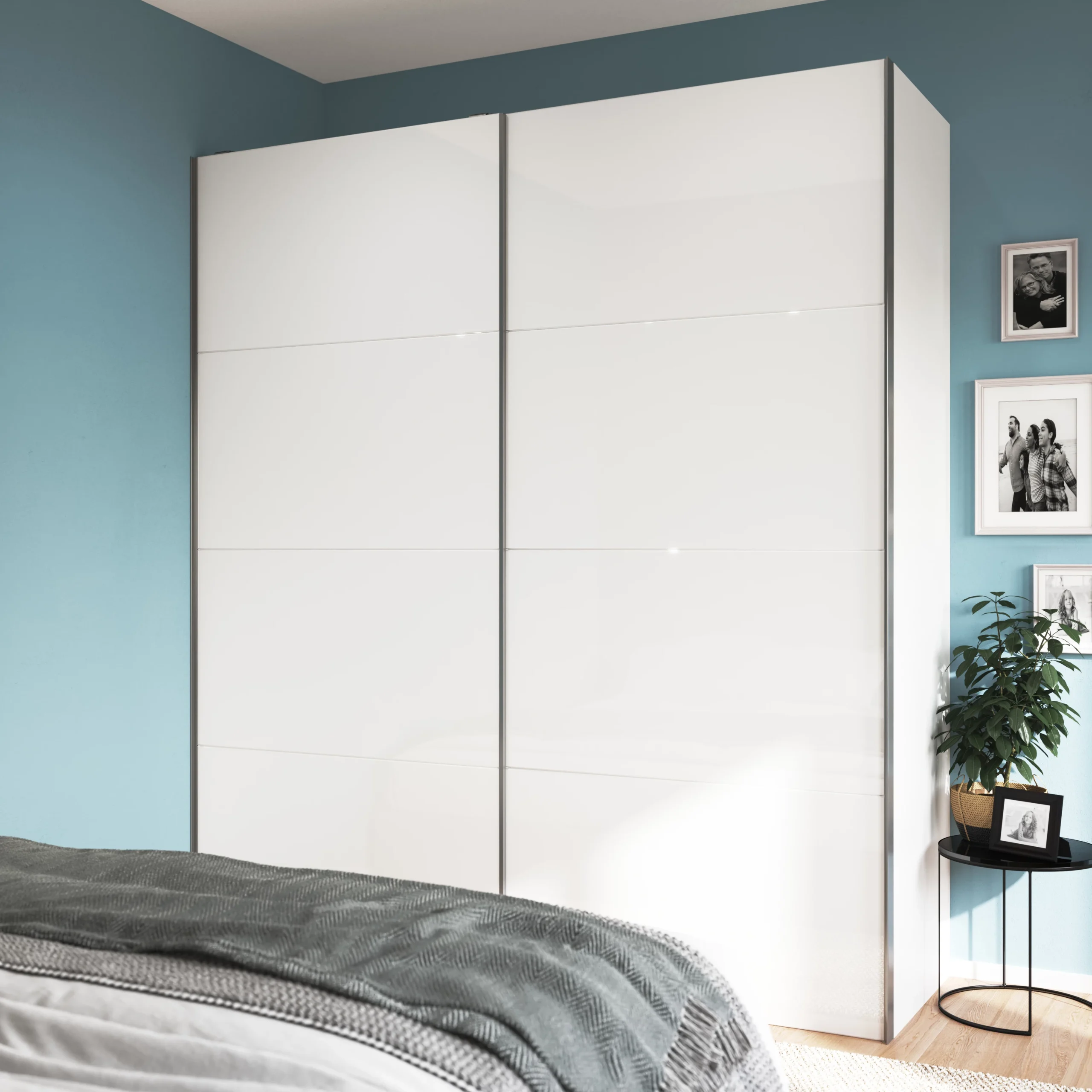 Atomia White High Gloss 2 Door Sliding Wardrobe Door Kit (H)2250mm (W)2000mm - Image 5