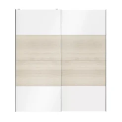 Atomia White Oak Effect High Gloss 2 Door Sliding Wardrobe Door Kit (H)2250mm (W)2000mm