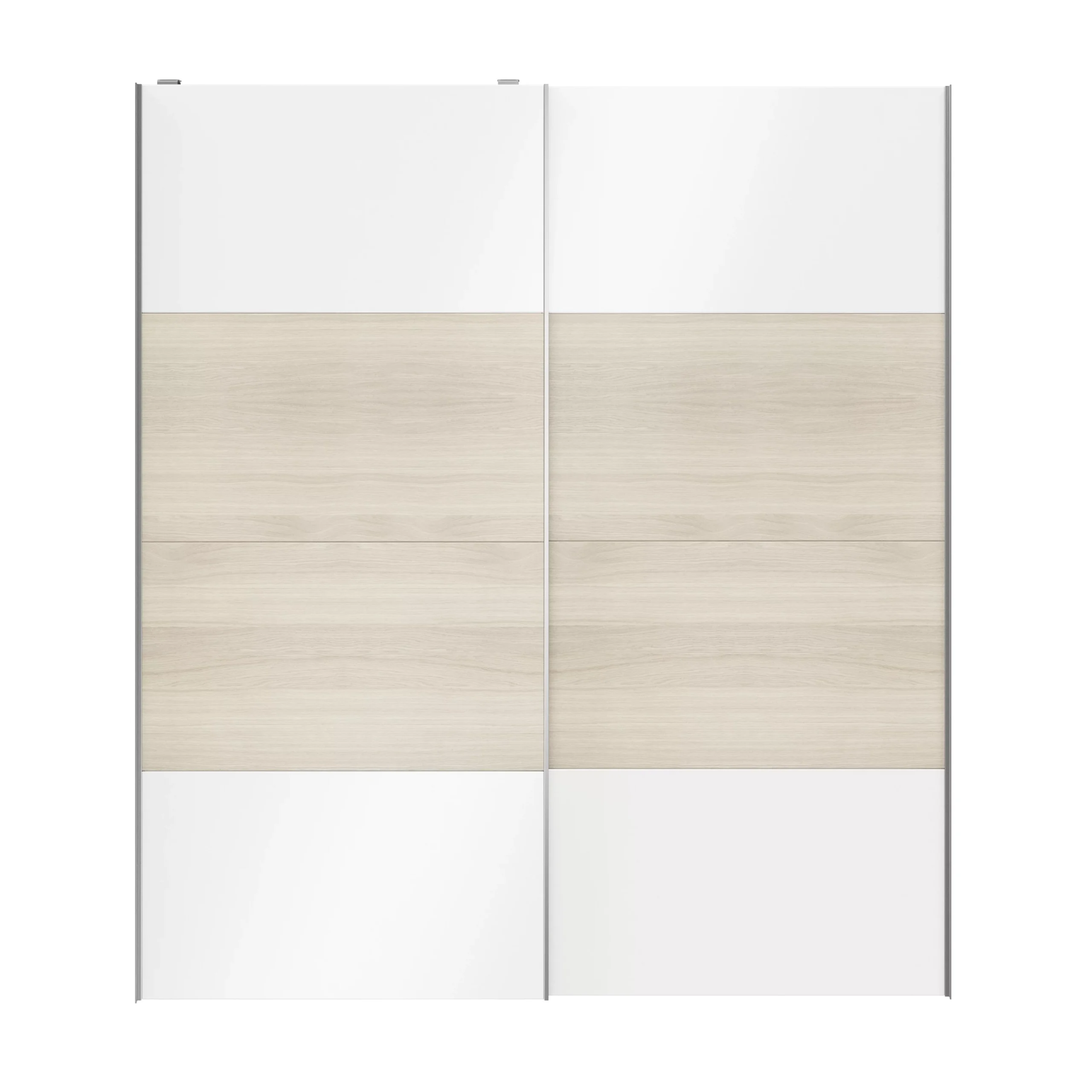 Atomia White Oak Effect High Gloss 2 Door Sliding Wardrobe Door Kit (H)2250mm (W)2000mm