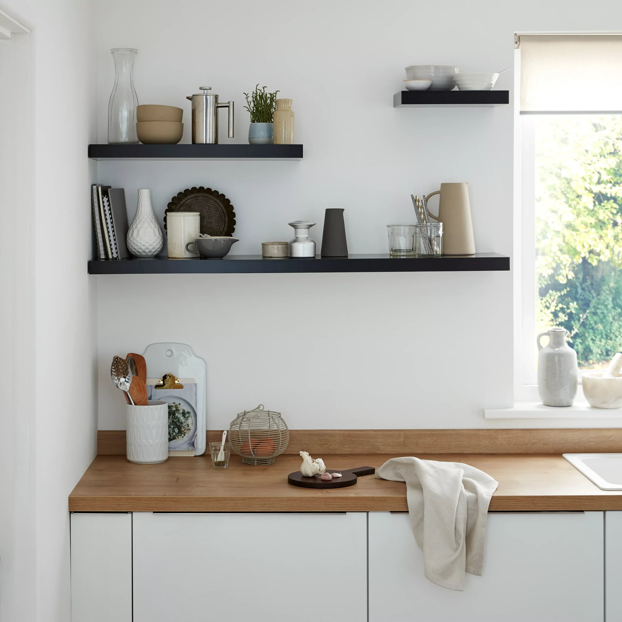 Form Cusko Black Floating Shelf (L)1180mm (D)235mm - Image 2