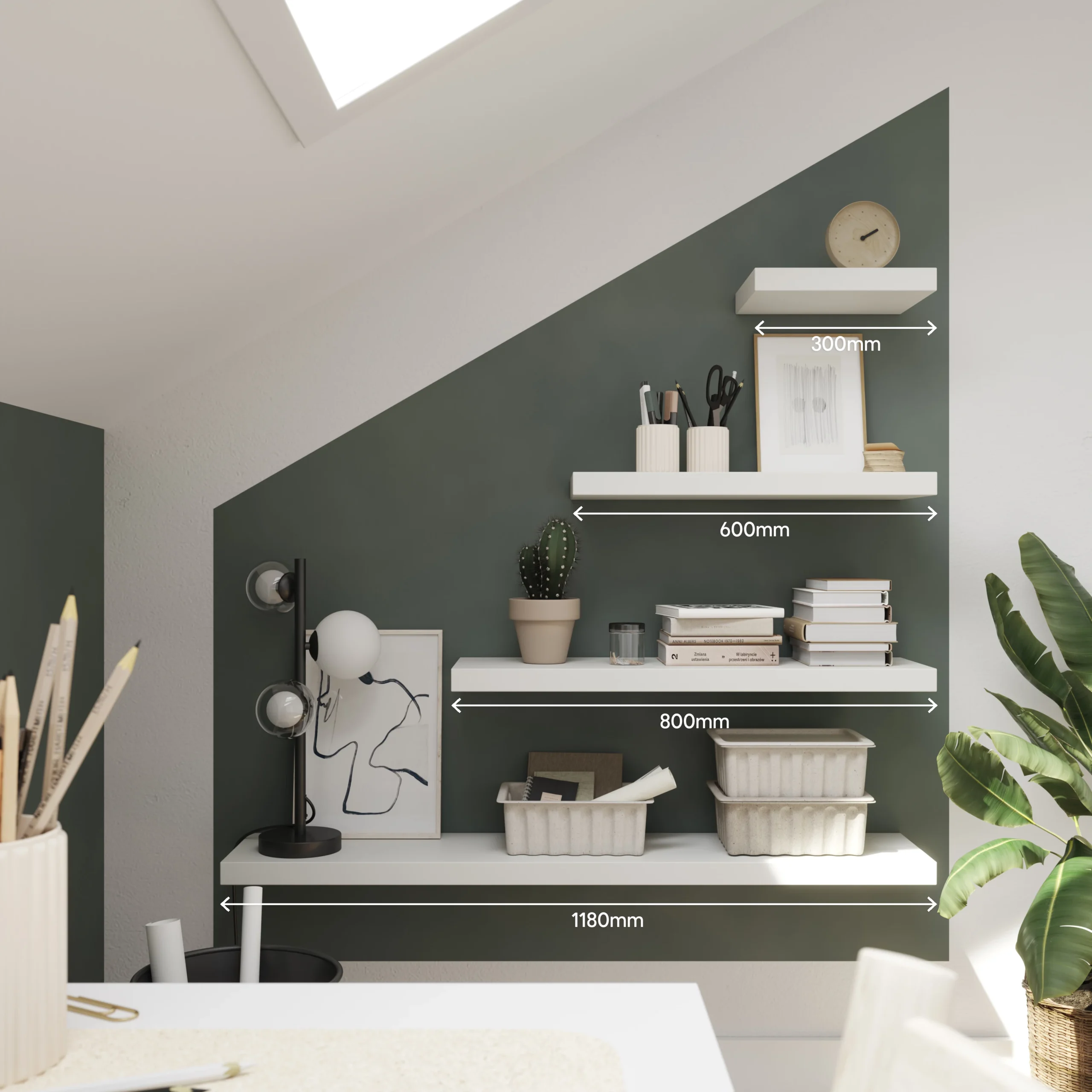 Form Cusko White Floating Shelf (L)1180mm (D)235mm - Image 10