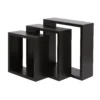 Form Rigga Black Cube Shelf (L)230mm (D)98mm, Set Of 3