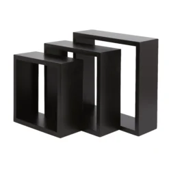 Form Rigga Black Cube Shelf (L)230mm (D)98mm, Set Of 3