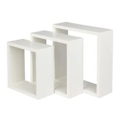 Form Rigga White Cube Shelf (L)230mm (D)98mm, Set Of 3
