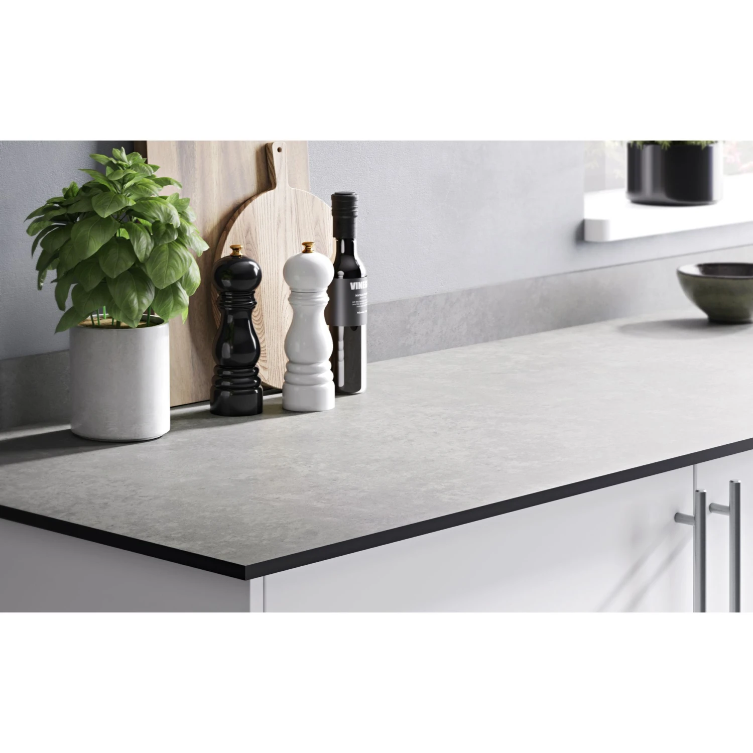 GoodHome 12mm Nepeta Matt Grey Paper & Resin Square Edge Kitchen Worktop, (L)2000mm - Image 6