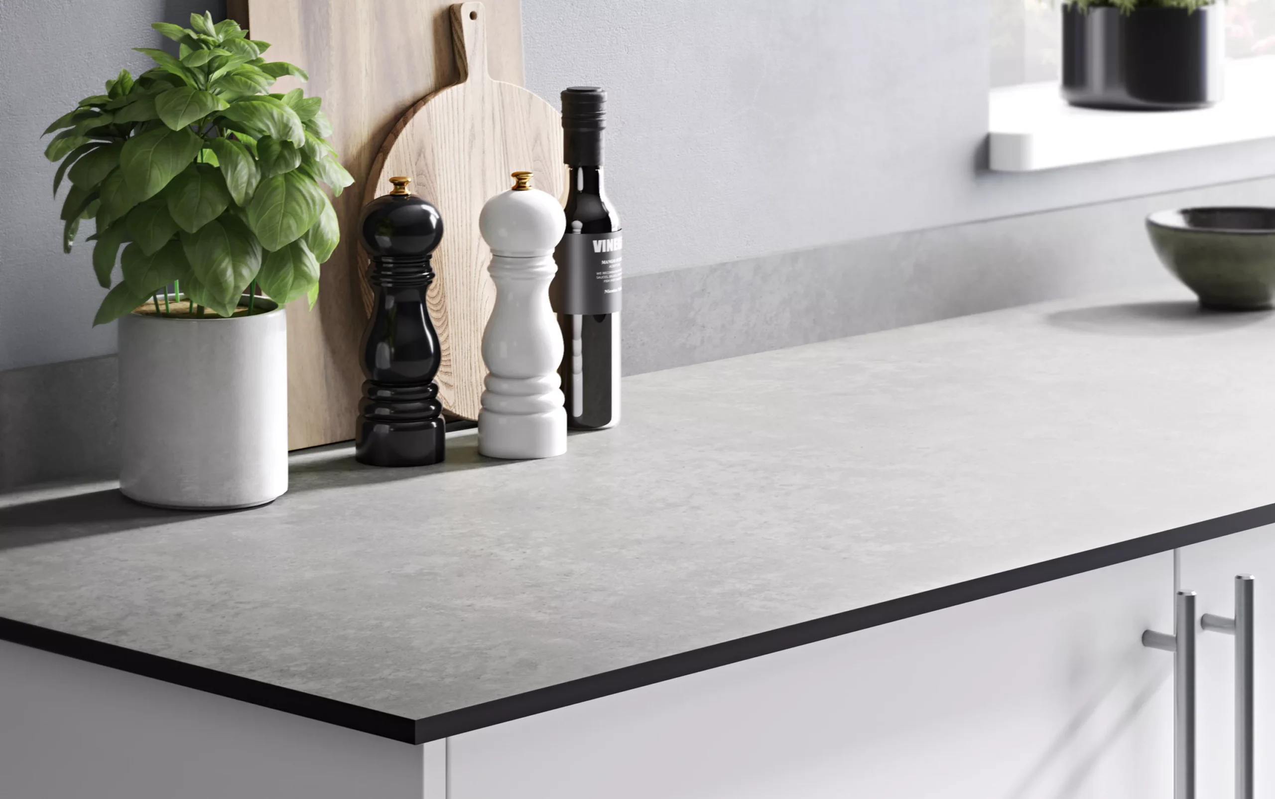 GoodHome 12mm Nepeta Matt Grey Paper & Resin Square Edge Kitchen Worktop, (L)2000mm - Image 7