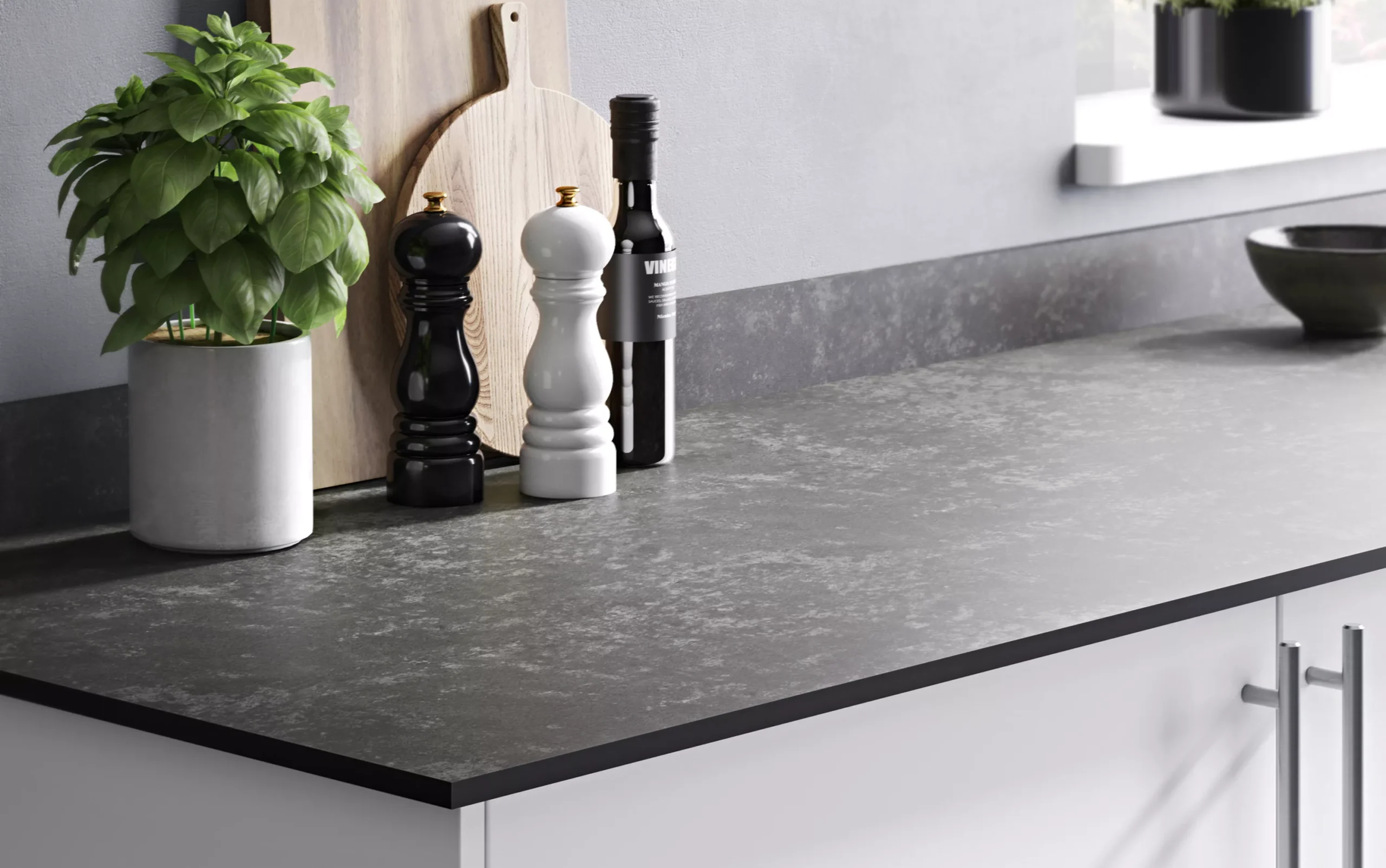 GoodHome 12mm Nepeta Matt Grey Paper & Resin Square Edge Kitchen Worktop, (L)2000mm - Image 9