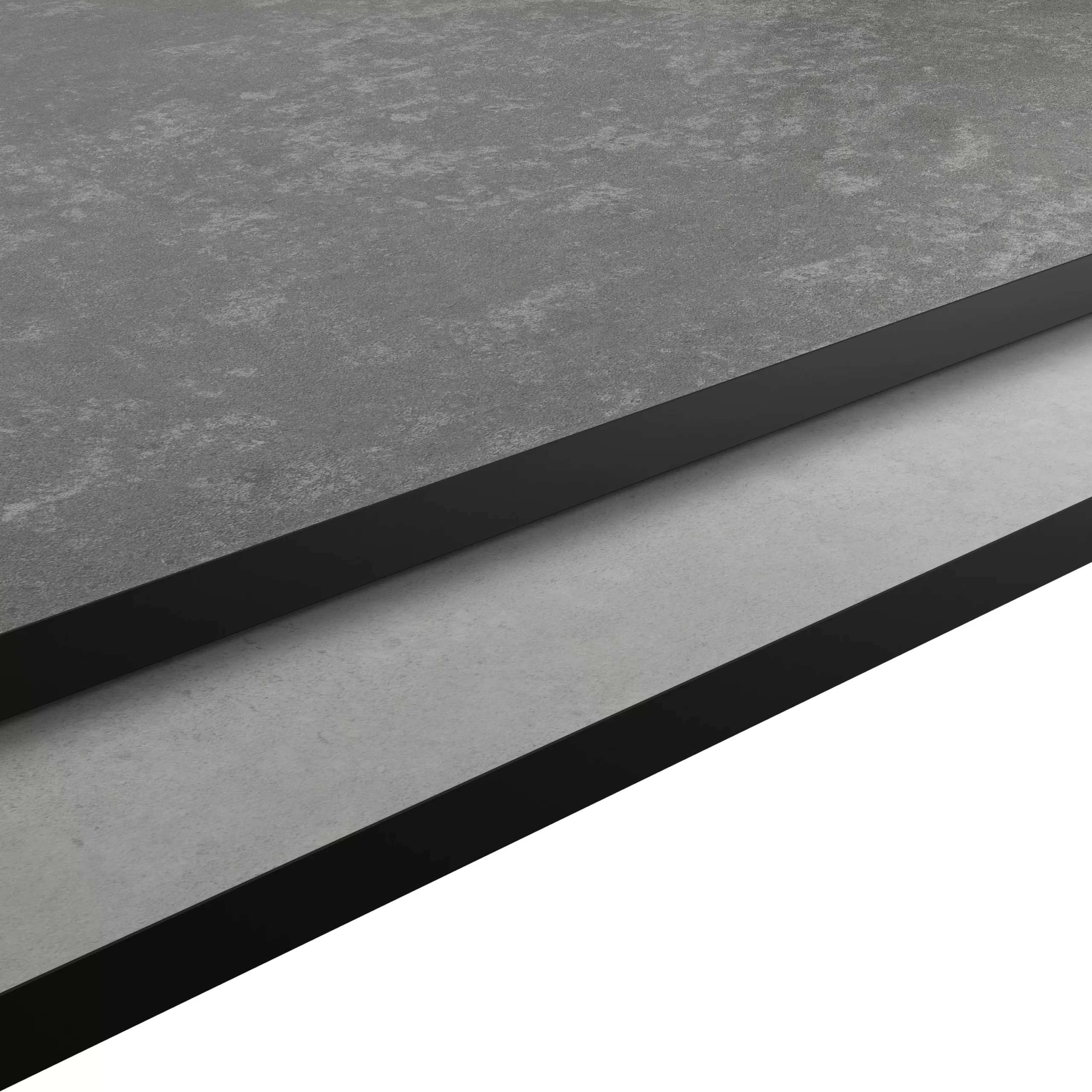 GoodHome 12mm Nepeta Matt Grey Paper & Resin Square Edge Kitchen Worktop, (L)2000mm