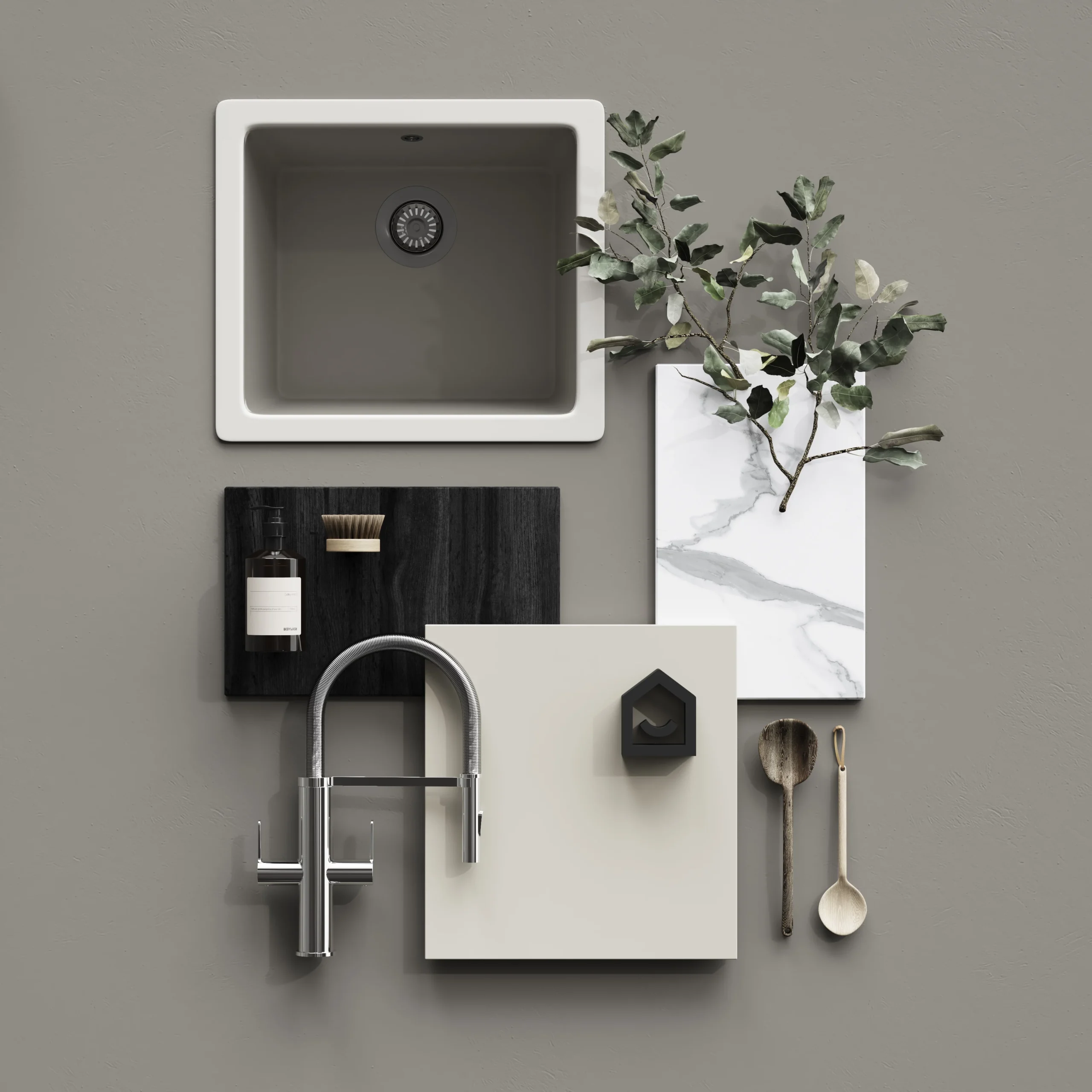 GoodHome 12mm Nepeta Matt White Marble Effect Paper & Resin Square Edge Kitchen Worktop, (L)3000mm - Image 8