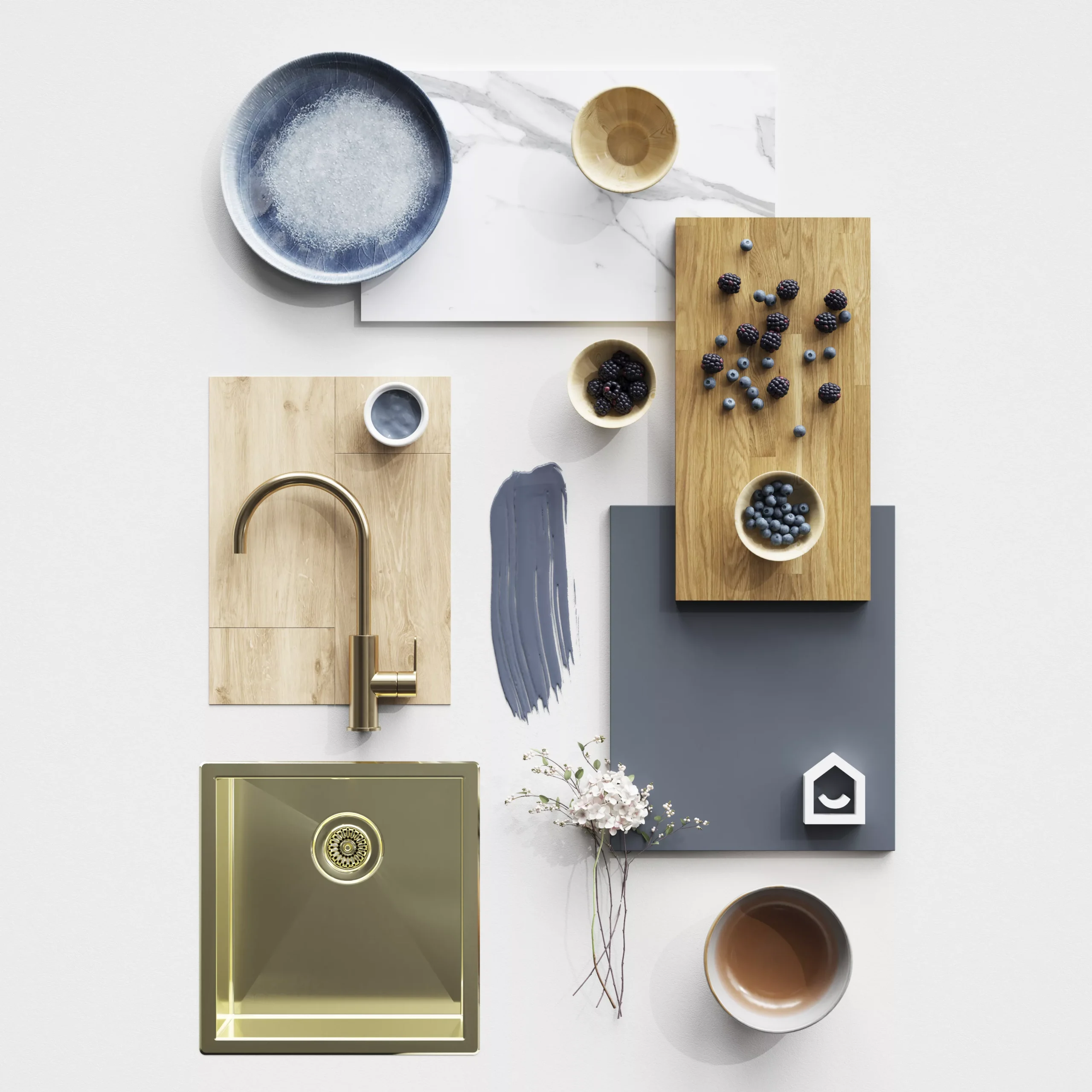 GoodHome 12mm Nepeta Matt White Marble Effect Paper & Resin Square Edge Kitchen Worktop, (L)3000mm - Image 11