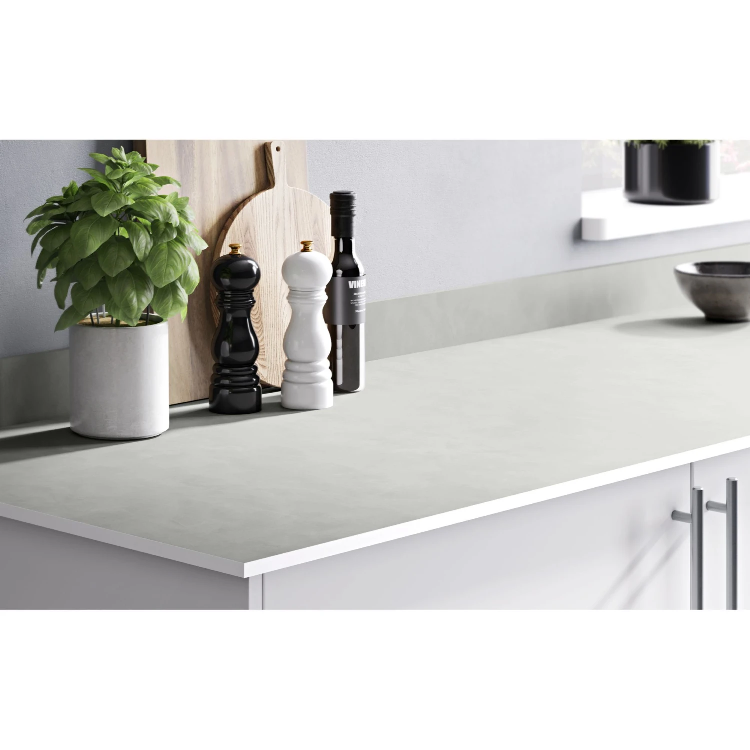 GoodHome 12mm Nepeta Matt White Stone Effect Paper & Resin Square Edge Kitchen Breakfast Bar, (L)2000mm - Image 7