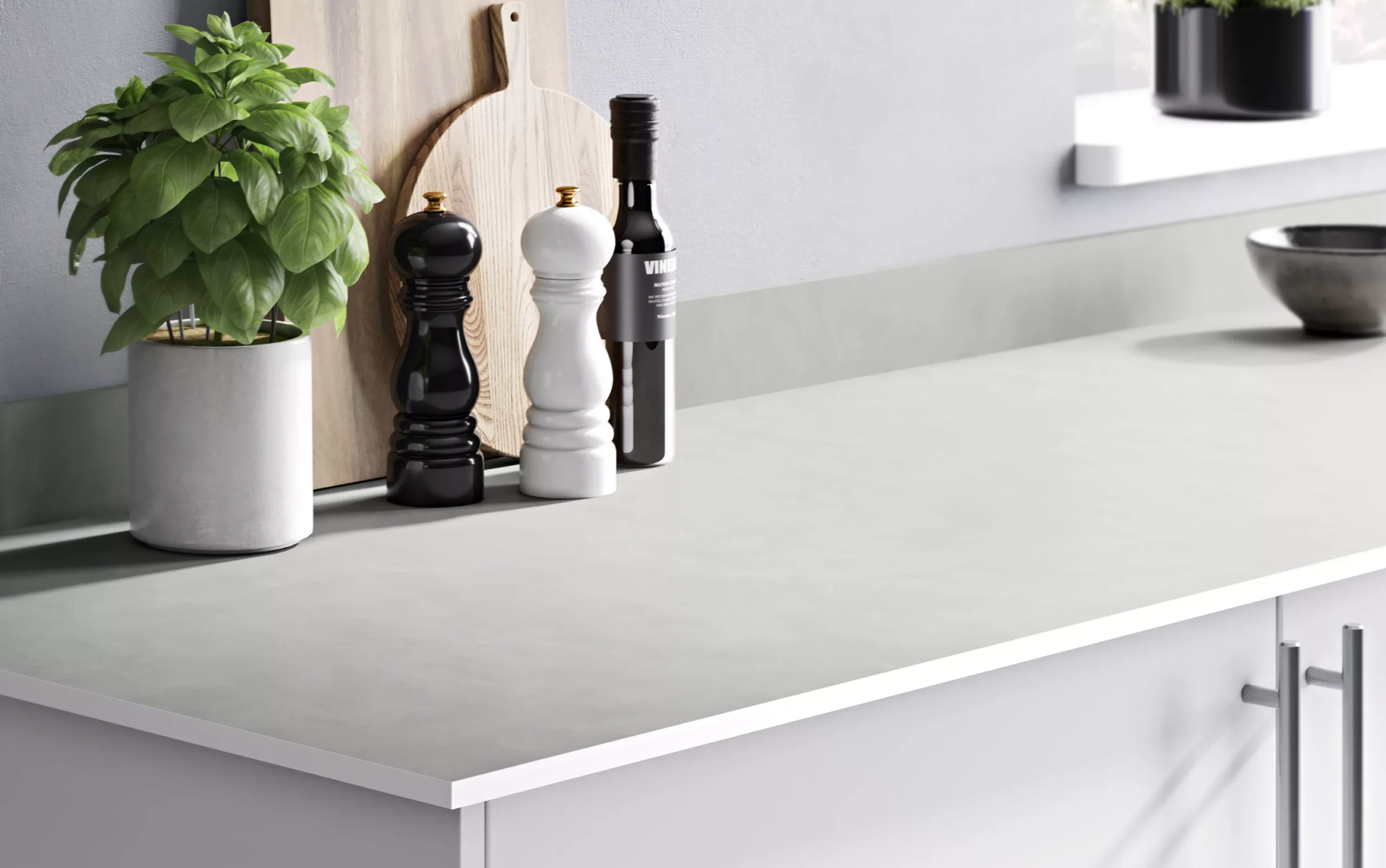 GoodHome 12mm Nepeta Matt White Stone Effect Paper & Resin Square Edge Kitchen Breakfast Bar, (L)2000mm - Image 9