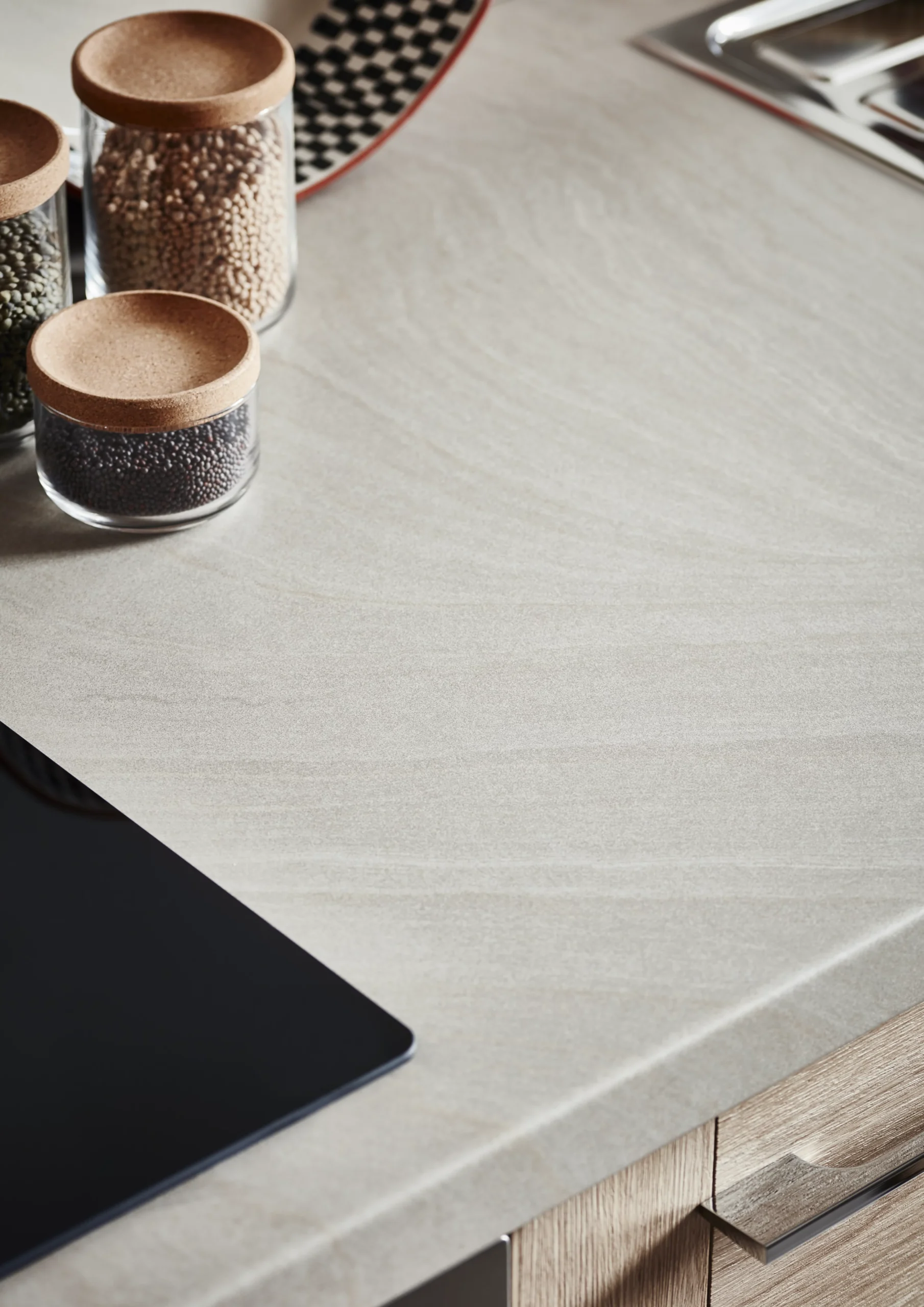 GoodHome 12mm Nepeta Matt White Stone Effect Paper & Resin Square Edge Kitchen Worktop, (L)3000mm - Image 8