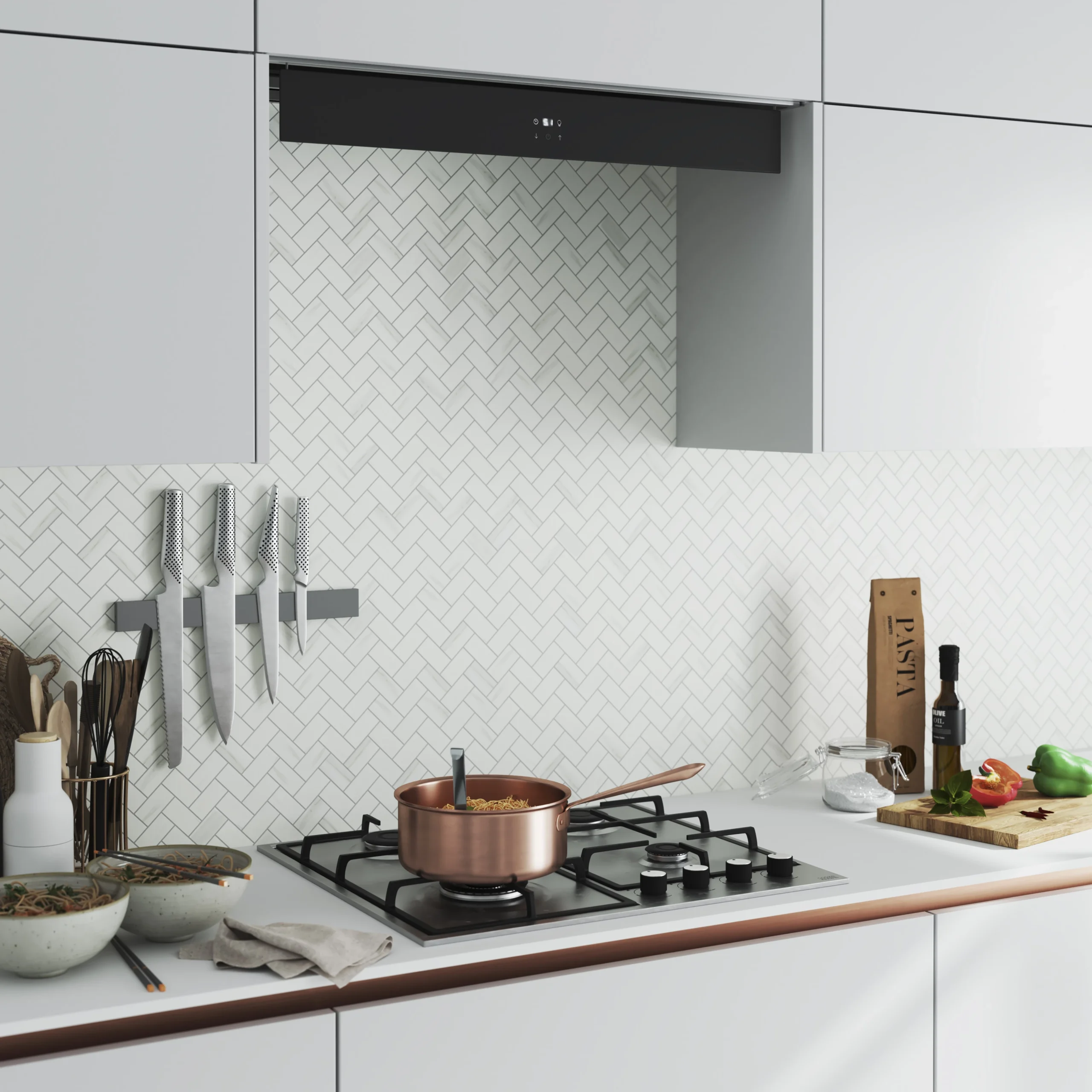 GoodHome 12mm Nepeta Matt White Stone Effect Paper & Resin Square Edge Kitchen Worktop, (L)3000mm - Image 10